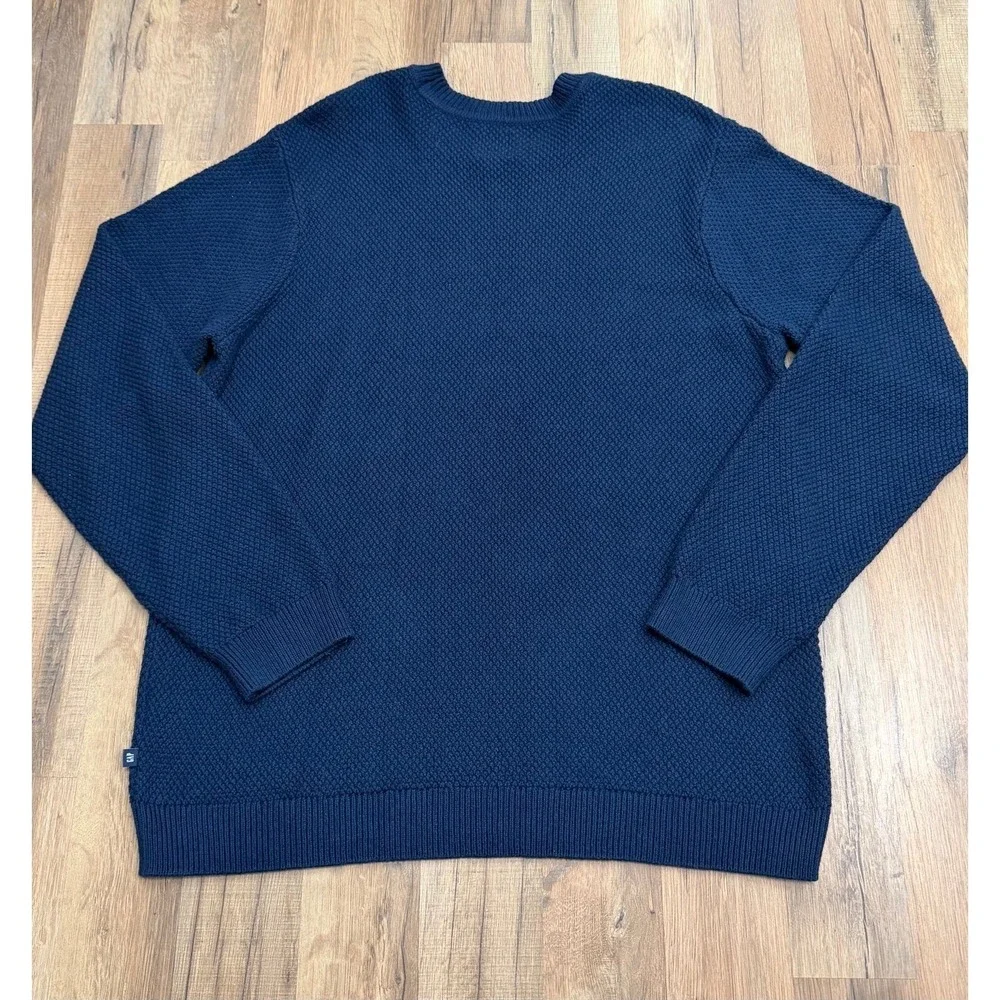 GAP‎ Navy Textured Knit Sweater Crewneck Cotton Blend Size L